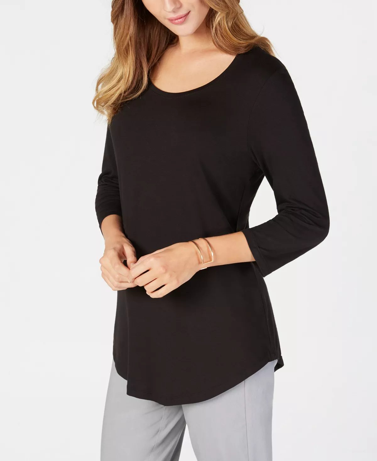 3/4-Sleeve Solid Tunic Top, Created For Macy's JM Collection 3/4-Sleeve Solid Tunic Top, Created For Macy's -CeCe cloth-shop