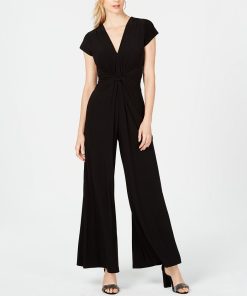 Vince Camuto Twist-Front Plunge Jumpsuit