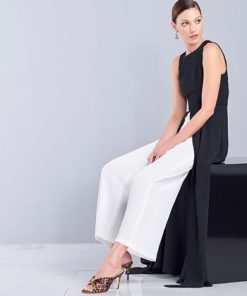 Adrianna Papell Colorblocked Overlay Jumpsuit -CeCe cloth-shop 11536366 fpx