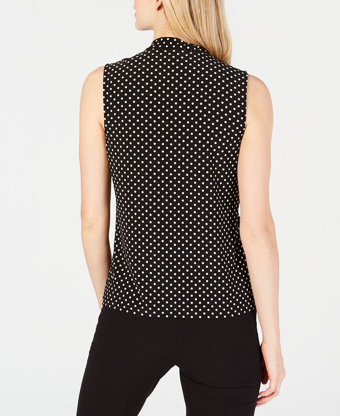 Printed Tie-Neck Top Anne Klein Printed Tie-Neck Top -CeCe cloth-shop