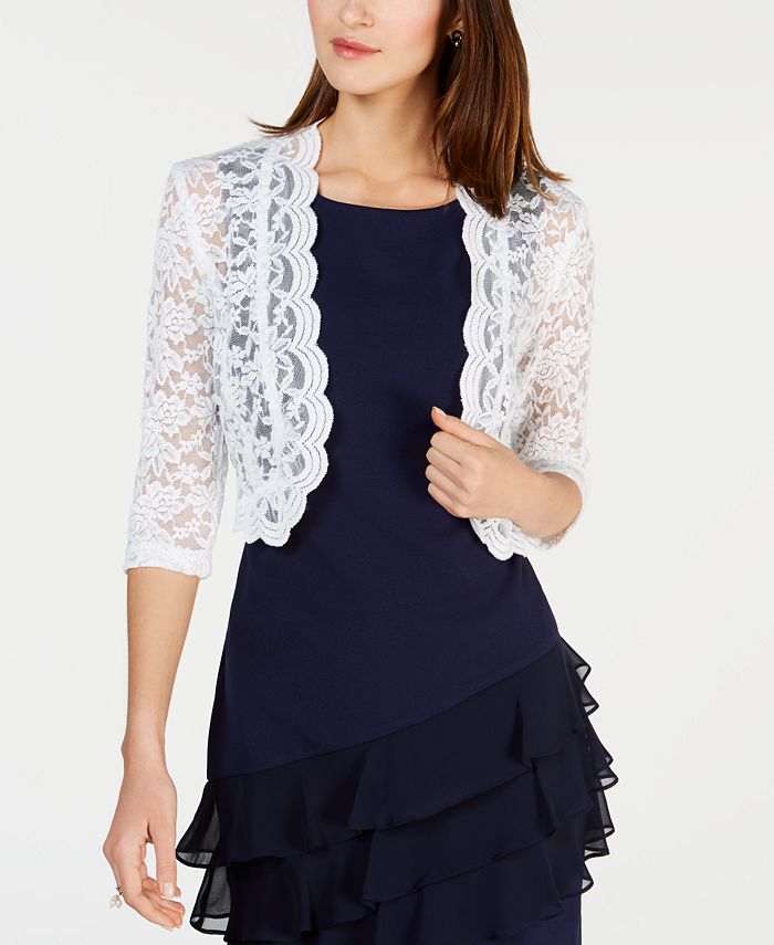 Scalloped Lace Shrug Connected Scalloped Lace Shrug -CeCe cloth-shop