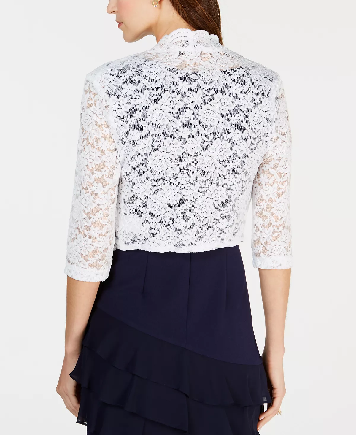 Scalloped Lace Shrug Connected Scalloped Lace Shrug -CeCe cloth-shop