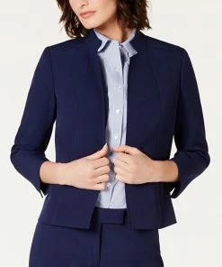 Anne Klein Star-Collar Open-Front Blazer
