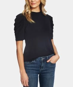 CeCe Women's Puff-Sleeve Ruffled-Neck Top