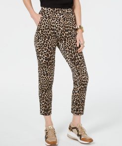 Michael Kors Women's Leopard Print Pull-On Pants, Regular & Petite Sizes