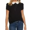 CeCe Tie-Neck Peter Pan-Collar Top