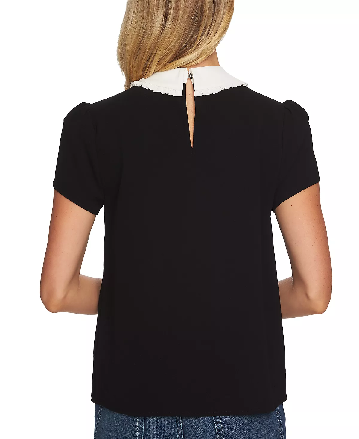 CeCe Tie-Neck Peter Pan-Collar Top - Image 2
