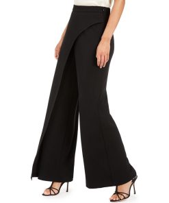 Adrianna Papell Crepe Draped-Front Wide-Leg Pants 3 Adrianna Papell Crepe Draped-Front Wide-Leg Pants -CeCe cloth-shop 15069364 fpx