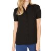 Anne Klein Cap-Sleeve Button-Up Blouse