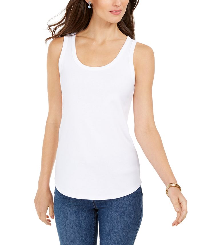 Charter Club Women's Supima® Cotton Scoop-Neck Tank Top, Created For Macy's 1 Charter Club Women's Supima® Cotton Scoop-Neck Tank Top, Created For Macy's