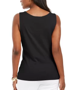 Karen Scott Quare-Neck Cotton Tank Top, Created For Macy's 6 Karen Scott Quare-Neck Cotton Tank Top, Created For Macy's -CeCe cloth-shop 16056448 fpx