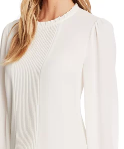 CeCe Women's Long Sleeve Smocked Pin-Tuck Blouse -CeCe cloth-shop 16385861 fpx