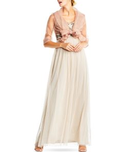 Adrianna Papell Organza Wrap Jacket 3 Adrianna Papell Organza Wrap Jacket -CeCe cloth-shop 16476766 fpx