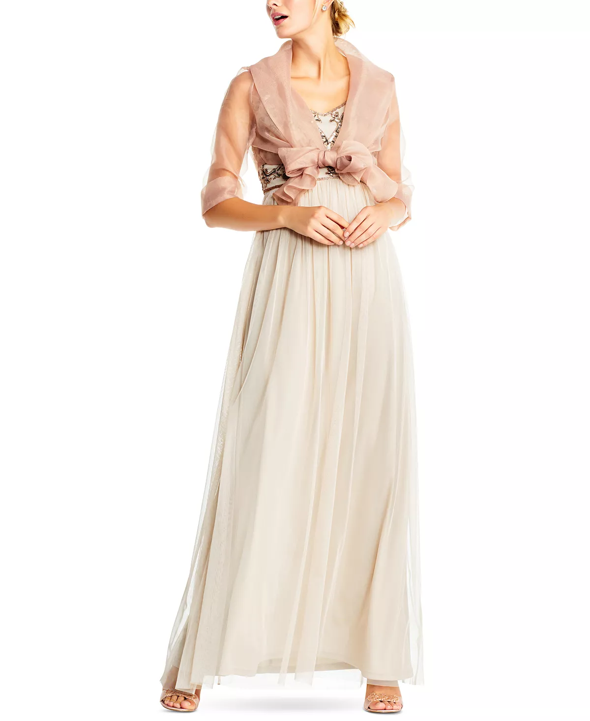 Organza Wrap Jacket Adrianna Papell Organza Wrap Jacket -CeCe cloth-shop