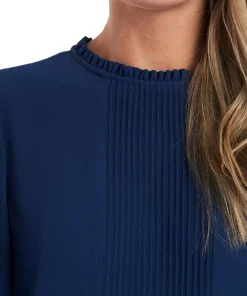 CeCe Women's Long Sleeve Smocked Pin-Tuck Blouse -CeCe cloth-shop 17746095 fpx