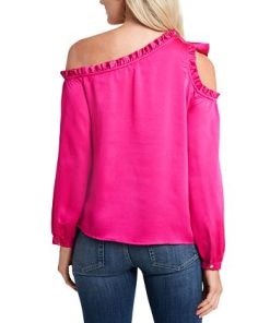 CeCe Womne's Ruffled One-Shoulder Long Sleeve Bow Blouse -CeCe cloth-shop 18054022 fpx