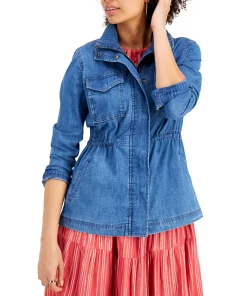 Style & Co Hambray Twill Jacket, Created For Macy's 9 Style & Co Hambray Twill Jacket, Created For Macy's -CeCe cloth-shop 18131041 fpx