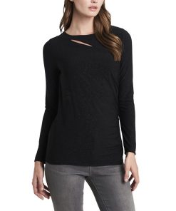 Vince Camuto Women's Sparkle Jersey Cutout Top