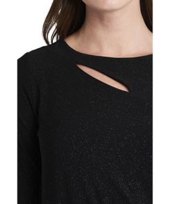 Vince Camuto Women's Sparkle Jersey Cutout Top -CeCe cloth-shop 18199164 fpx
