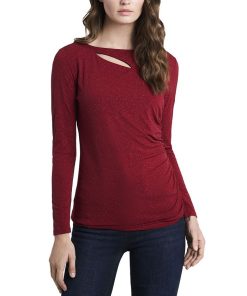 Vince Camuto Women's Sparkle Jersey Cutout Top