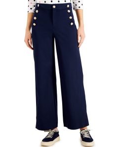 Charter Club Women's Wide-Leg Sailor Pants, Created For Macy's