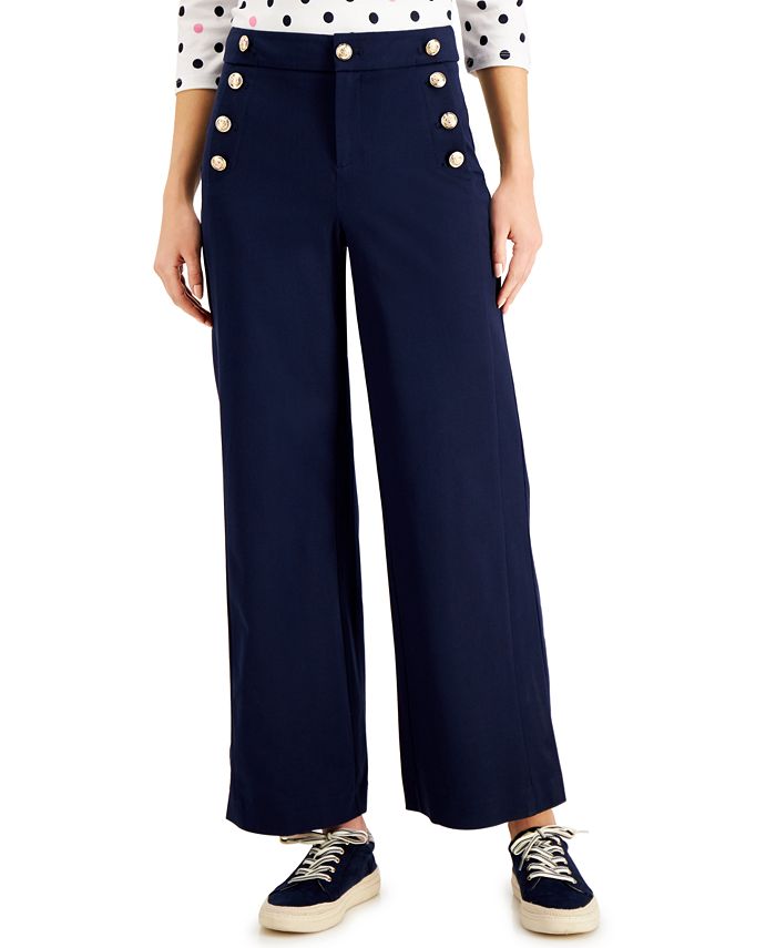 Women's Wide-Leg Sailor Pants, Created For Macy's Charter Club Women's Wide-Leg Sailor Pants, Created For Macy's -CeCe cloth-shop