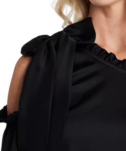 CeCe Womne's Ruffled One-Shoulder Long Sleeve Bow Blouse 3 CeCe Womne's Ruffled One-Shoulder Long Sleeve Bow Blouse -CeCe cloth-shop 18255155 fpx