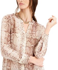 Bar III Snakeskin-Print Tunic Blouse, Created For Macy's -CeCe cloth-shop 18261738 fpx