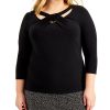 Kasper Plus Size Twist-Neck Top