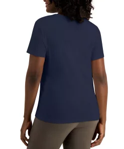Karen Scott Cotton V-Neck Top, Created For Macy's -CeCe cloth-shop 18577228 fpx