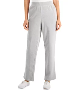 Karen Scott Fleece Knit Mid-rise Solid Pull-On Pants, Created For Macy's -CeCe cloth-shop 19081119 fpx