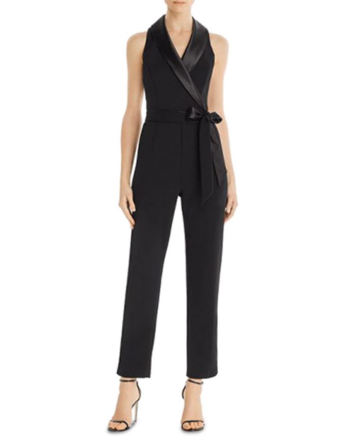 Collared Tuxedo Jumpsuit Adrianna Papell Collared Tuxedo Jumpsuit -CeCe cloth-shop