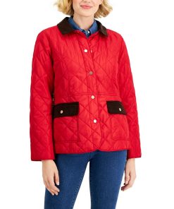 Charter Club Quilted Corduroy-Trim Jacket, Created For Macy's
