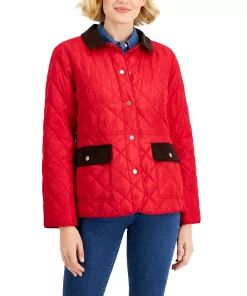 Charter Club Quilted Corduroy-Trim Jacket, Created For Macy's