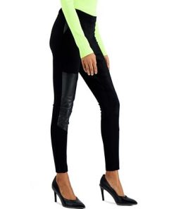 Bar III Faux-Leather-Patch Leggings, Created For Macy's -CeCe cloth-shop 19284122 fpx