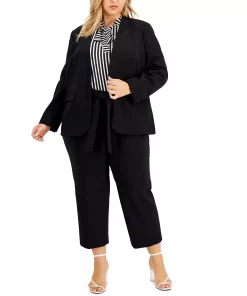 Bar III Trendy Plus Size Open-Front Blazer, Created For Macy's -CeCe cloth-shop 19288752 fpx