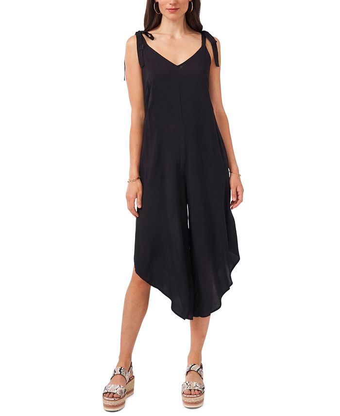 Solid Tie-Shoulder Cascading Jumpsuit Vince Camuto Solid Tie-Shoulder Cascading Jumpsuit -CeCe cloth-shop