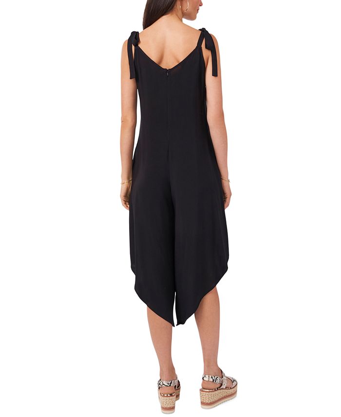 Solid Tie-Shoulder Cascading Jumpsuit Vince Camuto Solid Tie-Shoulder Cascading Jumpsuit -CeCe cloth-shop