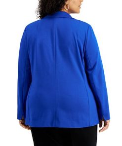 Bar III Plus Size One Button Blazer, Created For Macy's 4 Bar III Plus Size One Button Blazer, Created For Macy's -CeCe cloth-shop 19382261 fpx