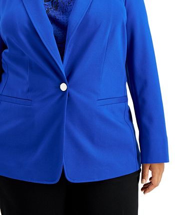 Plus Size One Button Blazer, Created For Macy's Bar III Plus Size One Button Blazer, Created For Macy's -CeCe cloth-shop