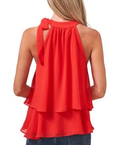 CeCe Women's Tiered Tie-Neck Sleeveless Halter Blouse 3 CeCe Women's Tiered Tie-Neck Sleeveless Halter Blouse -CeCe cloth-shop 19390891 fpx