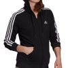 ADIDAS Women's 3-Stripe Cotton Fleece Full-Zip Sweatshirt