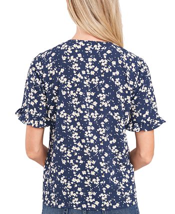 Women's Daisy Dots Ruffled Sleeve Top CeCe Women's Daisy Dots Ruffled Sleeve Top -CeCe cloth-shop