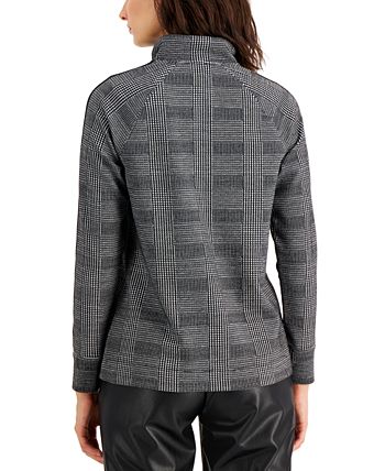 Zip-Up Pullover Plaid Top Anne Klein Zip-Up Pullover Plaid Top -CeCe cloth-shop