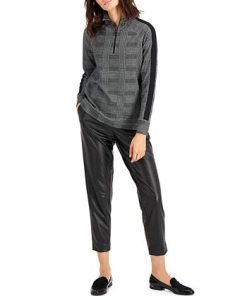 Anne Klein Zip-Up Pullover Plaid Top 2 Anne Klein Zip-Up Pullover Plaid Top -CeCe cloth-shop 19565285 fpx