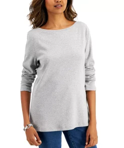 Karen Scott Boat-Neck T-Shirt, Created For Macy's 3 Karen Scott Boat-Neck T-Shirt, Created For Macy's -CeCe cloth-shop 19619425 fpx