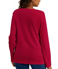 Karen Scott Boat-Neck T-Shirt, Created For Macy's 4 Karen Scott Boat-Neck T-Shirt, Created For Macy's -CeCe cloth-shop 19640046 fpx