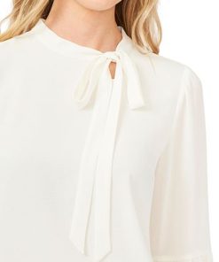 CeCe Women's Solid Long Sleeve Tie-Neck Puff-Sleeve Blouse 2 CeCe Women's Solid Long Sleeve Tie-Neck Puff-Sleeve Blouse -CeCe cloth-shop 19850266 fpx