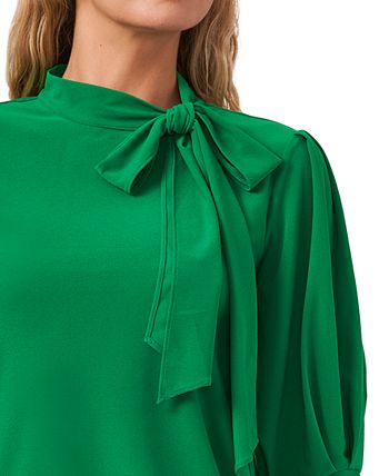 CeCe Women's Puff-Sleeve Bow-Neck Elbow Sleeve Top 3 CeCe Women's Puff-Sleeve Bow-Neck Elbow Sleeve Top - Image 3