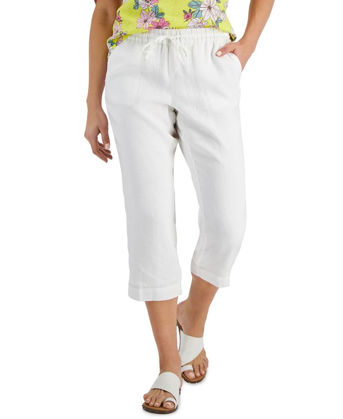 Women's Linen Cropped Pants, Created For Macy's Charter Club Women's Linen Cropped Pants, Created For Macy's -CeCe cloth-shop